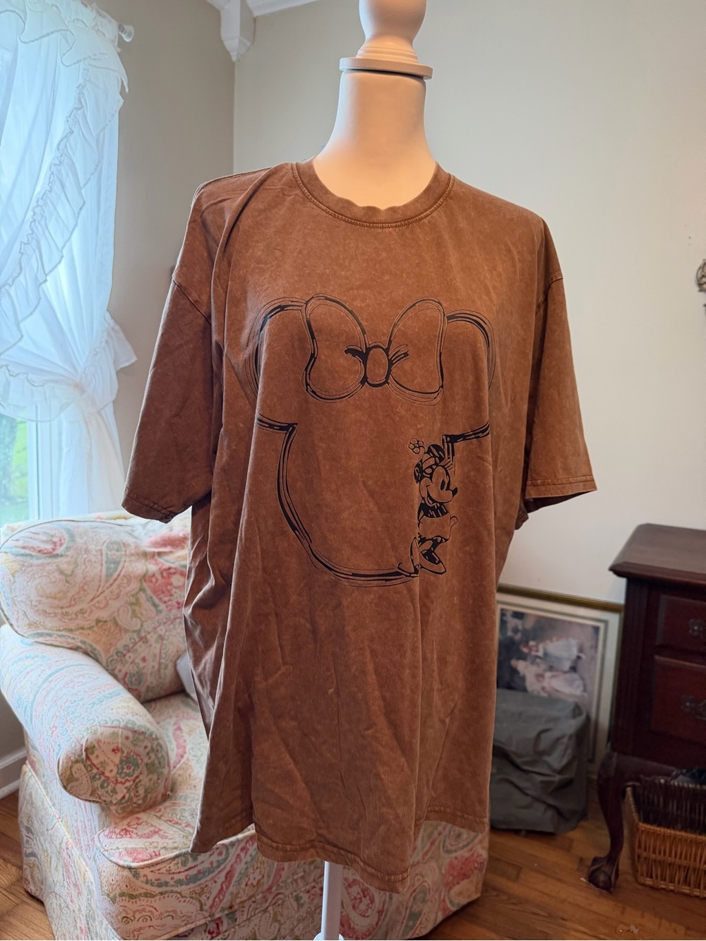 Unbranded Brown Minnie Mouse Graphic Tee - Relaxed Fit